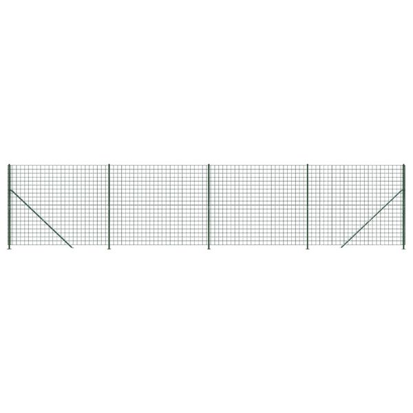 vidaXL Wire Mesh Fence with Flange Green 6.6x32.8'