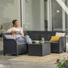 Keter Outdoor Sofa Graphite Polypropylene Large Outdoor Sofa Crescent