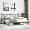 vidaXL Daybed With Trundle Black Steel 39.4 x 78.7 in