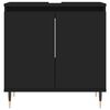 vidaXL Bathroom Cabinet Black Engineered wood, iron Medium