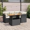 vidaXL Garden Sofa Set Black and Cream White