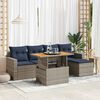vidaXL 6 Piece Patio Sofa Set with Cushions Gray Poly Rattan
