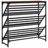 vidaXL Shoe Rack Brown oak Engineered wood, powder-coated steel Standard