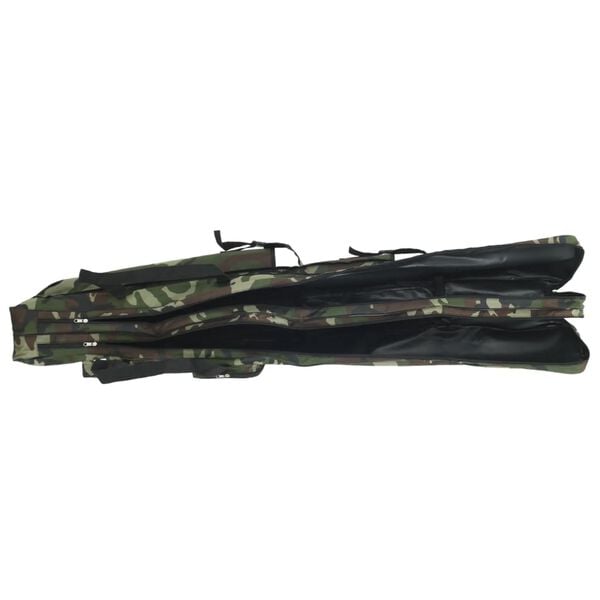 vidaXL Fishing Rod Bag Green Camouflage 63" Oxford Fabric