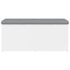 vidaXL Storage Bench White and Light Grey Engineered Wood, Polyester, Foam