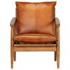 vidaXL Armchair Brown Real leather Medium Armchair Rectangular
