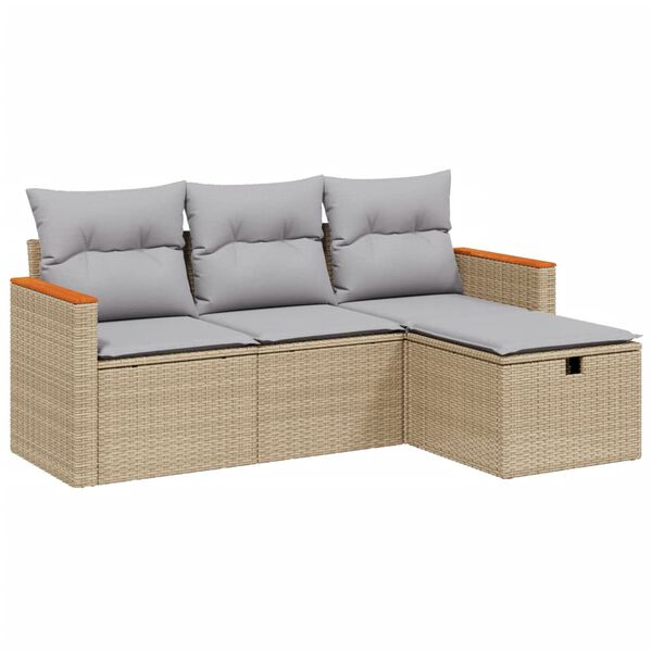 vidaXL Garden Sofa Set Mix Beige PE Rattan Large Modular