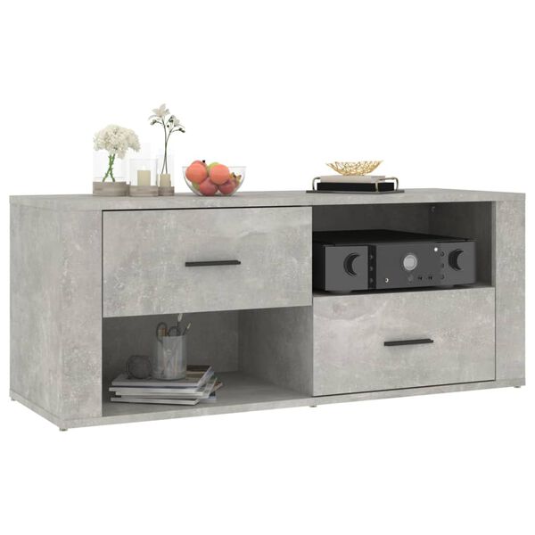 vidaXL TV Cabinet Concrete gray Engineered wood Medium TV Cabinet