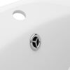 vidaXL Luxury Basin Overflow Oval Matt White 23.0x15.4" Ceramic