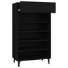 vidaXL Shoe Cabinet Black Engineered wood, Iron Medium Shoe Cabinet