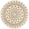 vidaXL Area Rug Natural and white Braided Jute 47.2 in diameter Durable