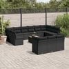 vidaXL Garden Sofa Set Black PE rattan Large Adjustable Feet