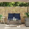 vidaXL Garden Sofa Grey PE rattan, powder-coated steel, tempered glass