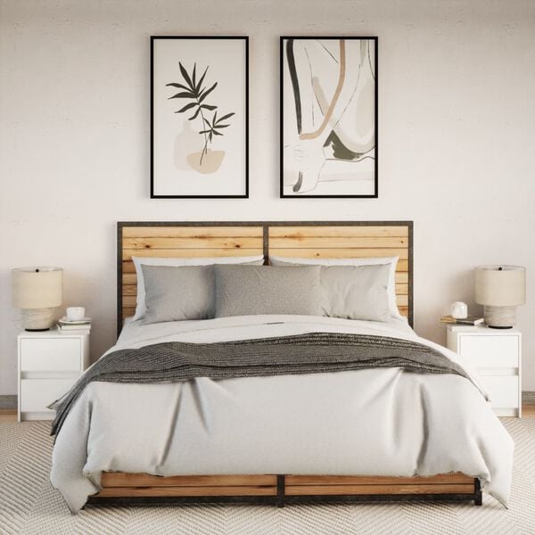 vidaXL Bedside Cabinet Set of 2 White Engineered wood Compact