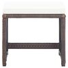 vidaXL Garden Stool Set of 4 Brown PE Rattan Standard Garden Stool