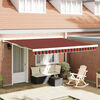 vidaXL Retractable Awning Manual Orange and brown 137.80 x 98.43 in