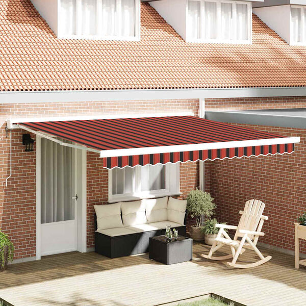 vidaXL Retractable Awning Manual Orange and brown 137.80 x 98.43 in