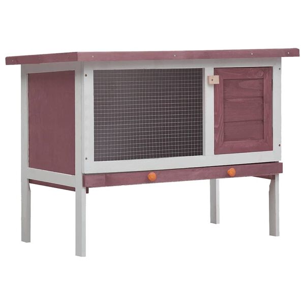vidaXL Rabbit Hutch Brown Solid pine wood One size Rabbit Hutch