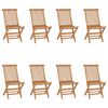 vidaXL Garden Chair Set of 8 Teak Solid Teak Wood Standard Foldable
