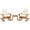 vidaXL Garden Lounge Set Natural Wood, Cream white Solid acacia wood