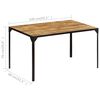 vidaXL Dining Table Brown, Black Solid mango wood, Powder-coated iron