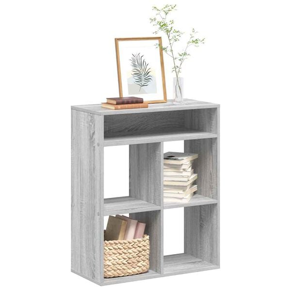 vidaXL Book Cabinet Grey Sonoma Engineered Wood Medium Book Cabinet