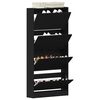 vidaXL Shoe Cabinet Black Oak 31.50 x 8.27 x 64.37 in Engineered Wood