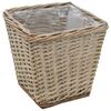 vidaXL Raised Bed Set of 3 Brown Wicker with PE lining Small Planters