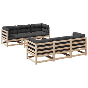 vidaXL Patio Sofa Set Anthracite Solid Pine Wood Modular