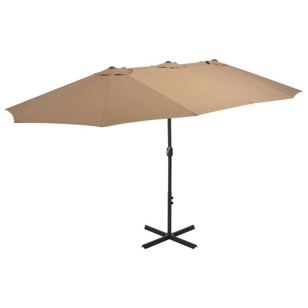vidaXL Parasol Taupe Polyester Extra Large Height-Adjustable