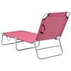vidaXL Sun Lounger Pink Oxford fabric, Powder-coated steel Standard