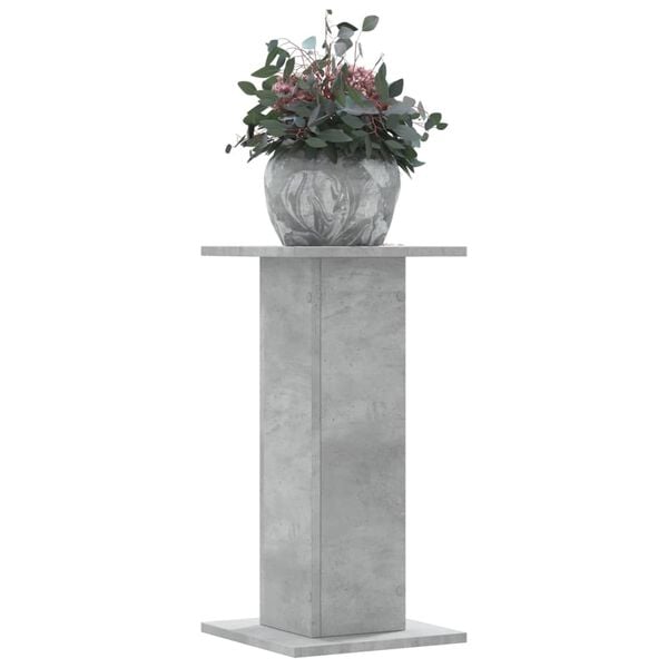 vidaXL Plant Stands 2 pcs Concrete Grey 11.8x11.8x23.6" Engineered Wood
