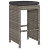 vidaXL Garden Bar Stool Set of 6 Grey PE rattan, powder-coated steel