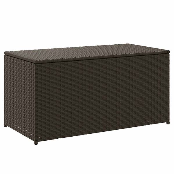 vidaXL Outdoor Storage Box Brown Polyethylene rattan, Powder-coated steel