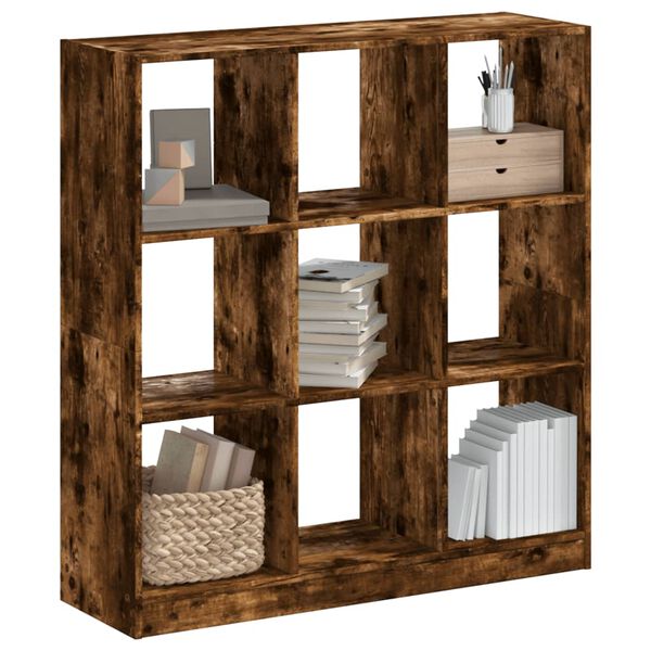 vidaXL Bookcase Smoked Oak Engineered Wood Compact Bookcase