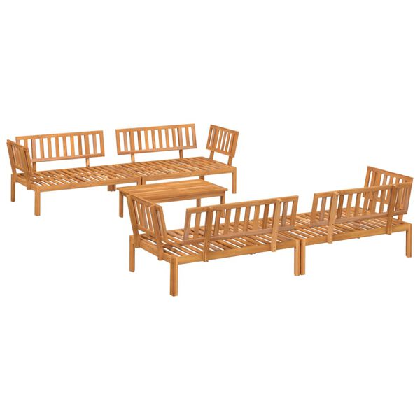 vidaXL Pallet Sofa Set Natural Wood Solid Acacia wood Standard Modular