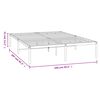 vidaXL Bed Frame White Powder-Coated Steel 63 x 79 in Bed Frame