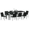 vidaXL Garden Dining Set 9 pcs Black and Grey PE Rattan