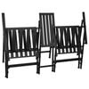 vidaXL Garden Bench Black Steel 53.9 in Foldable Garden Bench