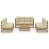 vidaXL Garden Lounge Set Honey brown and cream