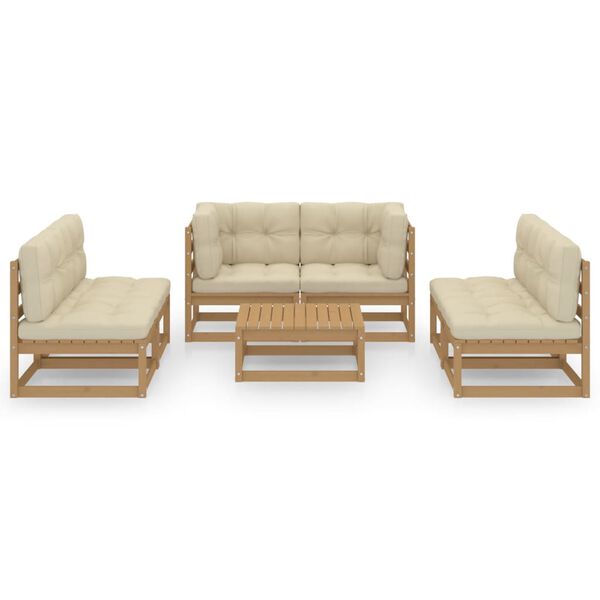 vidaXL Garden Lounge Set Honey brown and cream