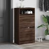 vidaXL Shoe Cabinet Brown Oak Engineered Wood Compact Shoe Cabinet