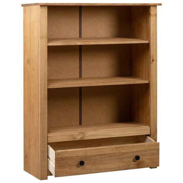 vidaXL Bookcase Natural wood color Solid pine wood Medium Bookcase