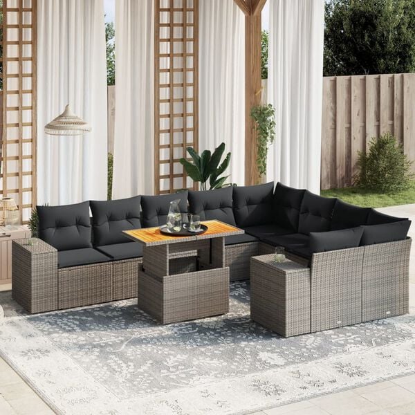 vidaXL Garden Sofa Set Grey
