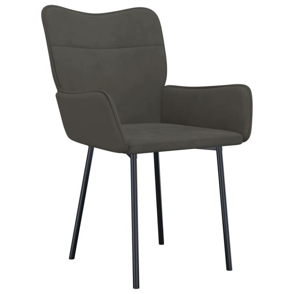 vidaXL Dining Chair Set of 2 Dark Grey