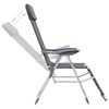 vidaXL Folding Camping Chairs 2 pcs with Footrest Gray Aluminum