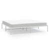 vidaXL Bed Frame White Powder-Coated Steel Double size Bed Frame