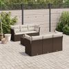 vidaXL Garden Sofa Set Brown Poly Rattan, Powder-Coated Steel 7 Piece Set