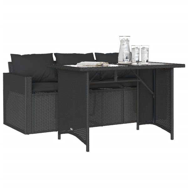 vidaXL Garden Dining Set Black