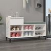 vidaXL Shoe Cabinet White Engineered wood, metal Medium Shoe Cabinet